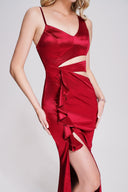 Zore Satin Cutout Maxi Dress - Bellabarnett