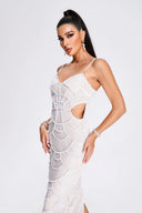 Teresa Pearl Payetli Midi Elbise