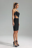 Phoebe Heart Diamond Embellished Midi Bandage Dress