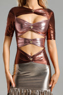 Kaci Metallic Cut Out Maxi Dress