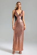 Winifred V Neck Sequins Maxi Dress
