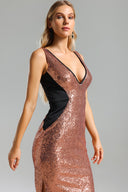 Winifred V Neck Sequins Maxi Dress
