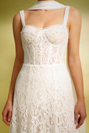 Junya Lace Corset Sleeveless Midi Dress