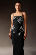 Eudase Sleeveless Diamond Bandage Maxi Dress