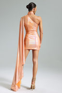 Yuico Glossy One Shoulder Mini Dress