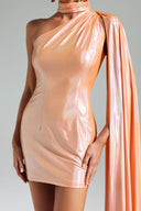 Yuico Glossy One Shoulder Mini Dress