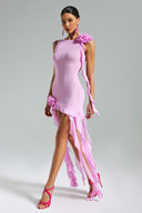 Kezia Flower Mesh Ribbon Mini Dress