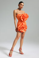 Egbert Flower Strapless Mini Dress