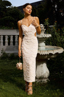 Teresa Pearl Payetli Midi Elbise