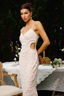 Teresa Pearl Payetli Midi Elbise