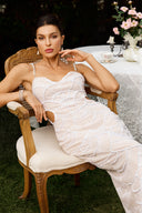 Teresa Pearl Payetli Midi Elbise