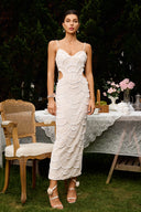 Teresa Pearl Payetli Midi Elbise