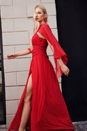 Savier Flower One Shoulder Slit Dress