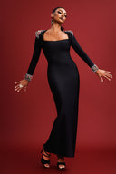 Niaca Rhinestones Bandaj Midi Elbise 
