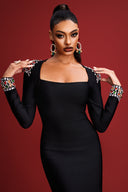 Niaca Rhinestones Bandaj Midi Elbise 