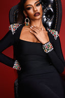 Niaca Rhinestones Bandaj Midi Elbise 