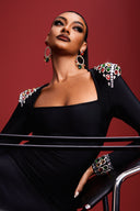 Niaca Rhinestones Bandaj Midi Elbise 
