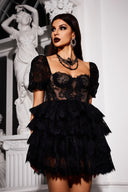 Sierra Lace Ruffled Mini Dress