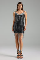 Denali Embellished Tassel Mini Dress
