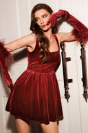 Kawayi Sleeveless Velvet Mini Dress