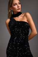 Kahlo One Shoulder Sequins Maxi Dress