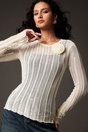 Ganaba Long Sleeves Flowers Top