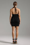 Vilina Halter V-neck Flowers Mini Dress