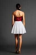 Neela Flower Strapless Waist Mini Dress
