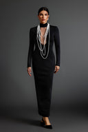 Gabriella Pearl Long Sleeves Slim Bandage Maxi Dress