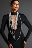 Gabriella Pearl Long Sleeves Slim Bandage Maxi Dress