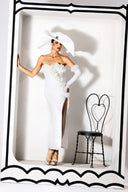 Jennifer One Shoulder Flowers Maxi Dress