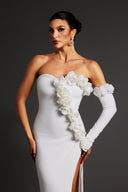 Jennifer One Shoulder Flowers Maxi Dress