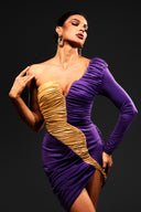 Devonne Patchwork Knitted Mini Dress