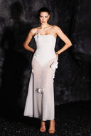 Kosala Flrs Strapless High Slit Maxi Dress