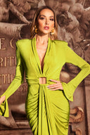 Naomi V-neck Long Sleeves Maxi Dress