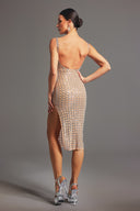 Riza Sleeveless Diamond Midi Dress