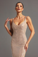 Riza Sleeveless Diamond Midi Dress