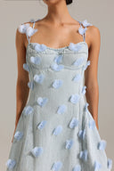 Olivia Flowers Halter Denim Mini Dress