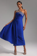 Marcella One Shoulder Diamond Bandage Maxi Dress