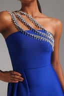 Marcella One Shoulder Diamond Bandage Maxi Dress