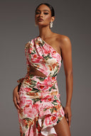 Emmeline One Shoulder Hollow Out Slit Maxi Dress