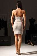 Lape Halterneck Diamond Mesh Mini Dress