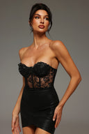 Heloise Strapless Sleeveless Lace Flrs Corset
