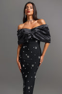 Soloma Off-the-Shoulder Diamond Maxi Dress
