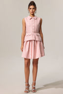 Liopa Lapel Sleeveless Sequin Mini Dress