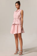 Liopa Lapel Sleeveless Sequin Mini Dress