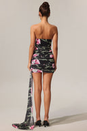 Orli Printed Flowers Streamer Mini Dress