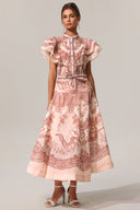 Kimivi Sleeveless Floral Printed Shirt Two-Piece Set