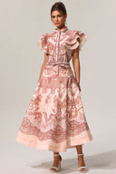 Kimivi Sleeveless Floral Printed Shirt Two-Piece Set