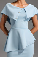 Tearnie One Shoulder Flounce Midi Dress